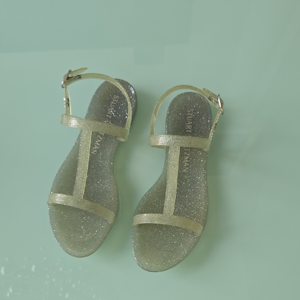 Stuart Weitzman Glitter Sandals - Gold